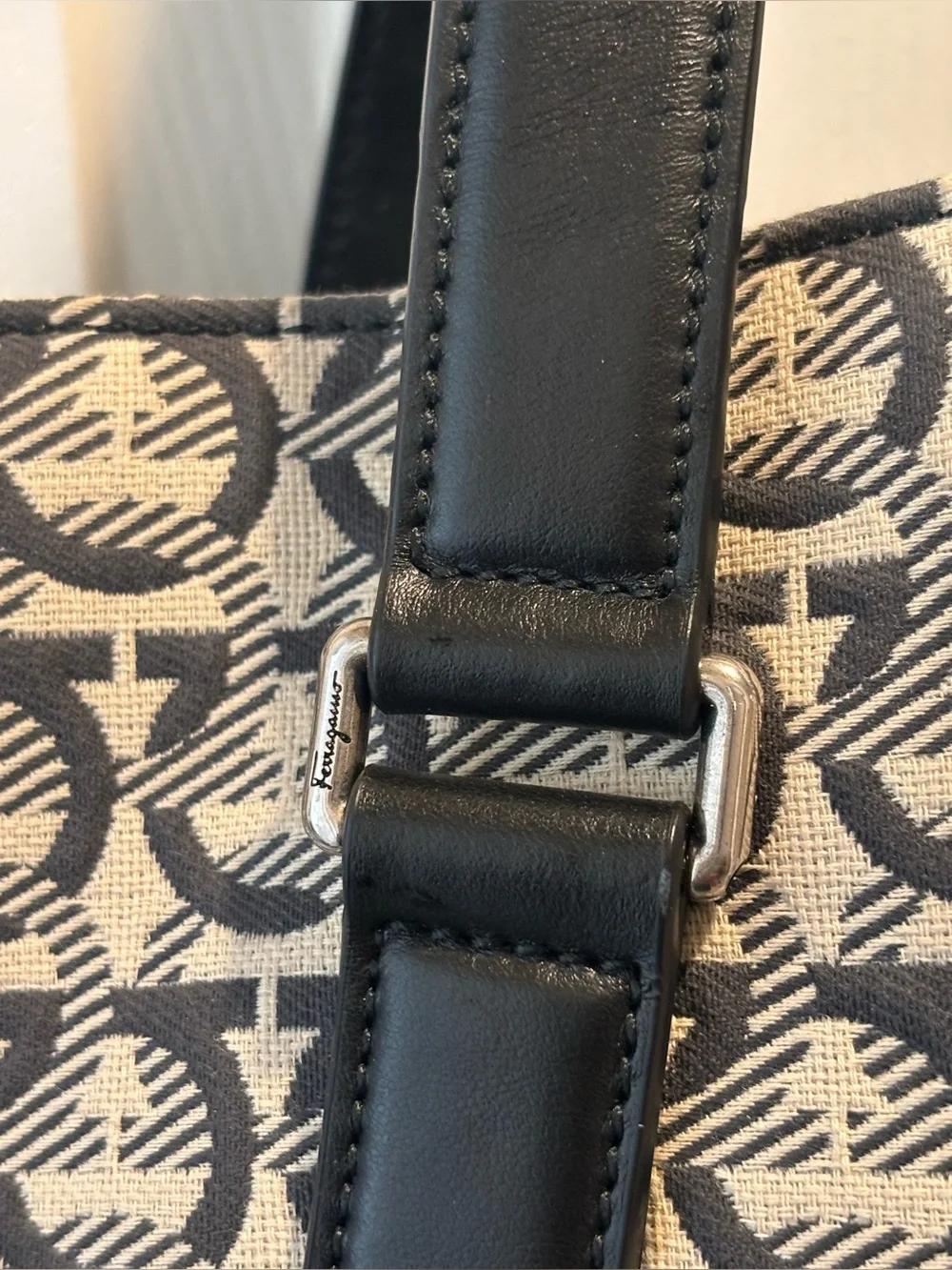 $3000. Salvatore Ferragamo Men’s/Unisex Monogram Tote Bag. Auth. Mint Condition!